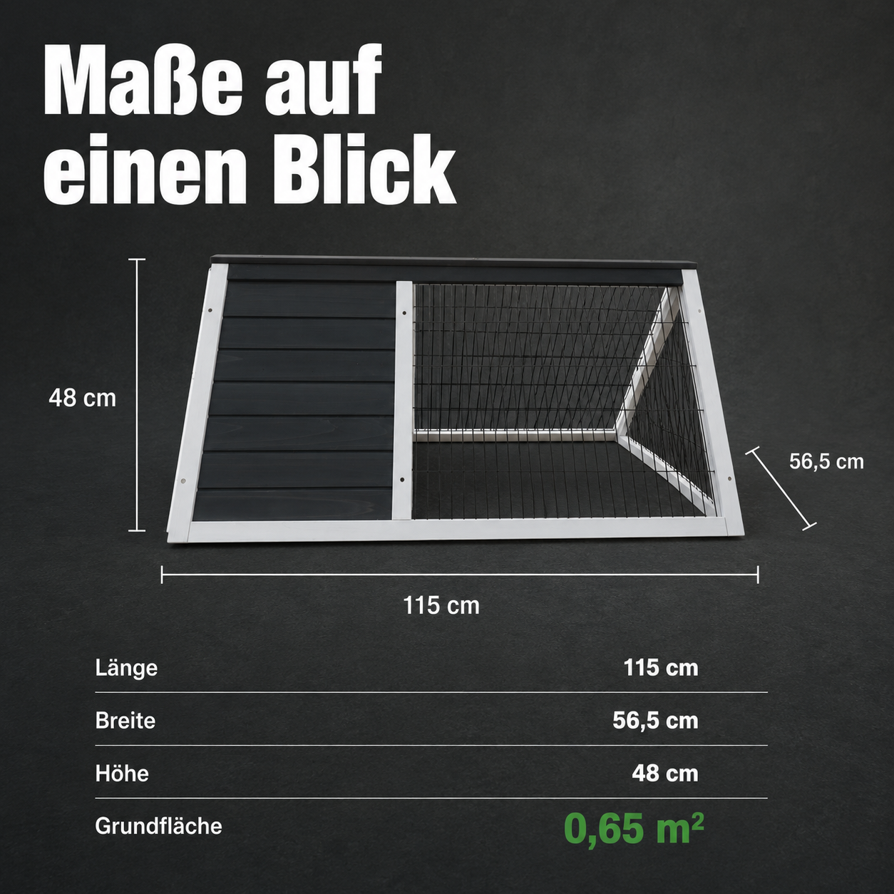 Kaninchenstall Hasenstall Meerschweinchenstall Grau Weiss