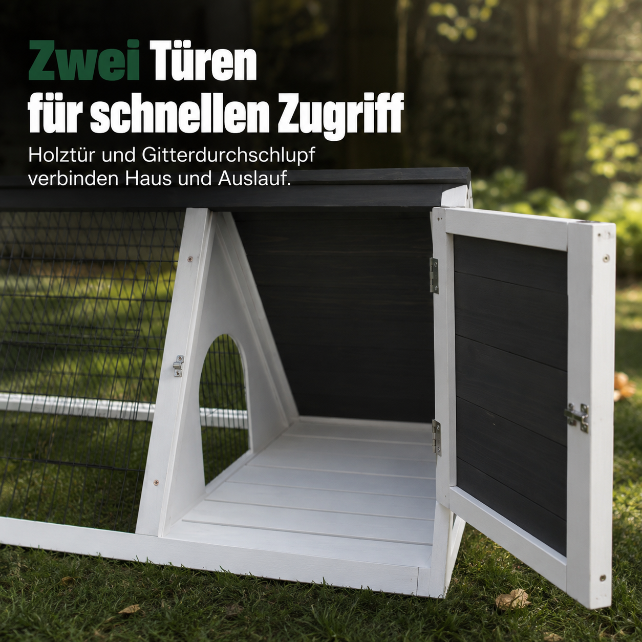 Kaninchenstall Hasenstall Meerschweinchenstall Grau Weiss