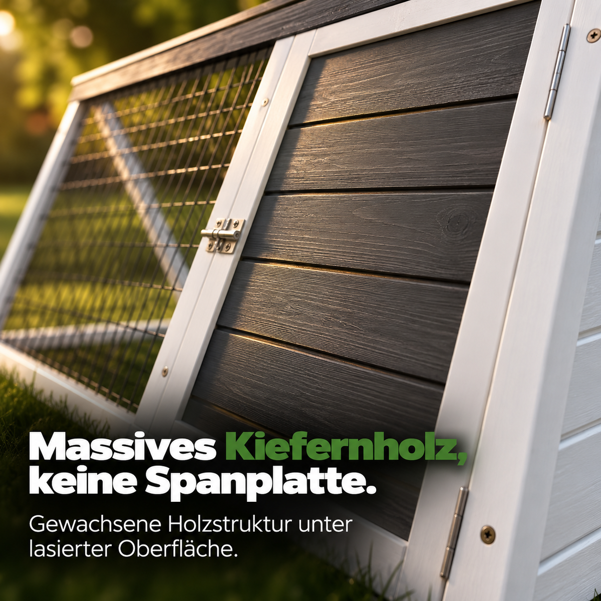 Kaninchenstall Hasenstall Meerschweinchenstall Grau Weiss