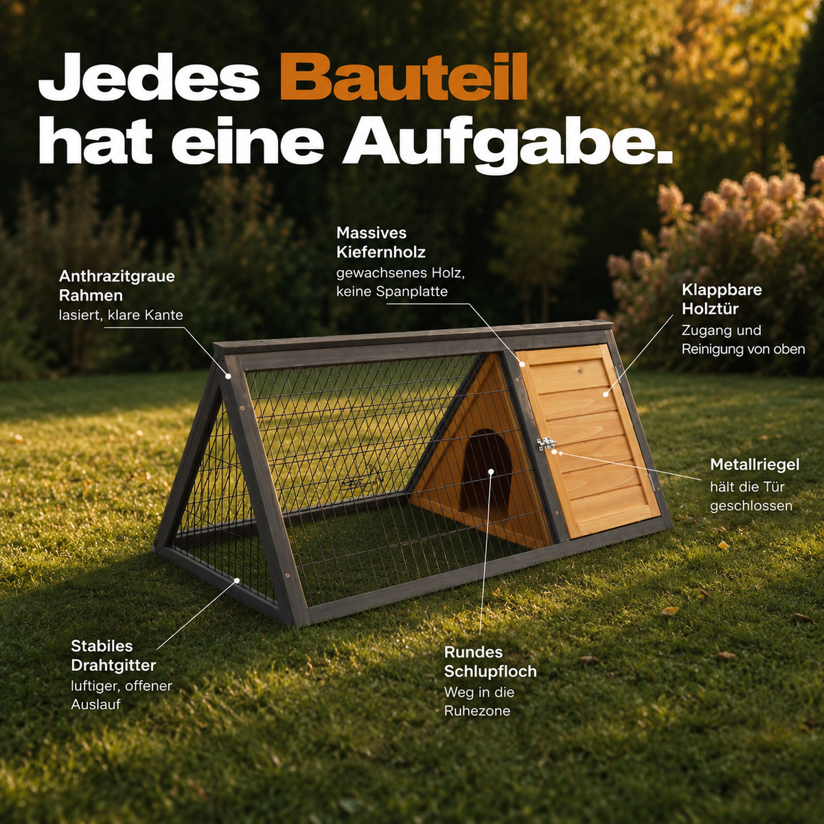 Hasenstall Kaninchenstall Meerschweinchenstall braun