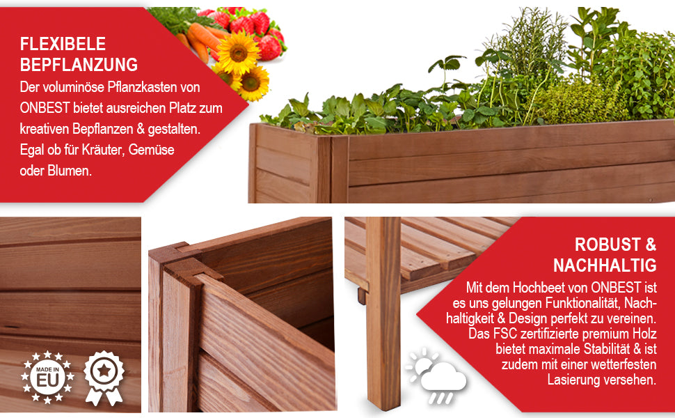 XXL Hochbeet Pflanztisch Blumenbank