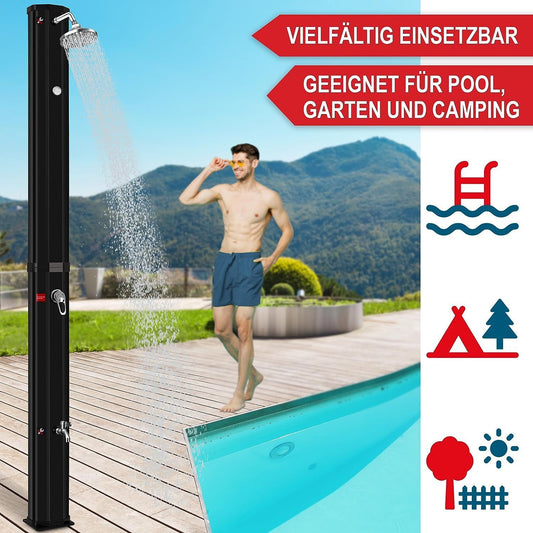 BITTE LESEN !!! Retourenware ! Solardusche Dusche Solar 35 Liter Solardsuche Garten mit Regenschutz Schwarz