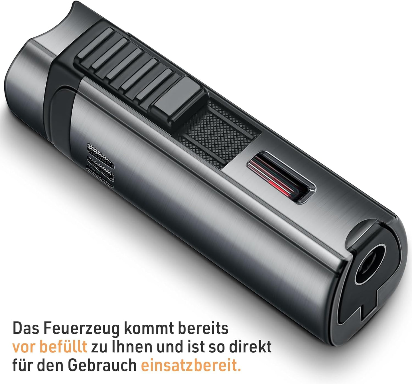 Unilite Feuerzeug Silbe/Antrazit   Jet 061 Sturmfeuerzeug