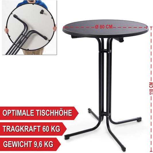 Stehtisch Partytisch Bartisch Imbisstisch Bistrotisch mit Tischhusse Schwarz