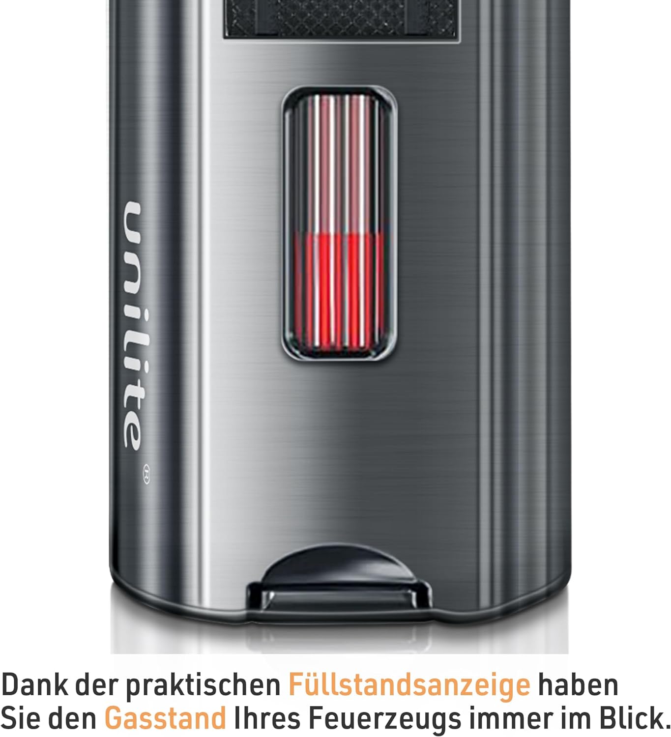 Unilite Feuerzeug Silbe/Antrazit   Jet 061 Sturmfeuerzeug