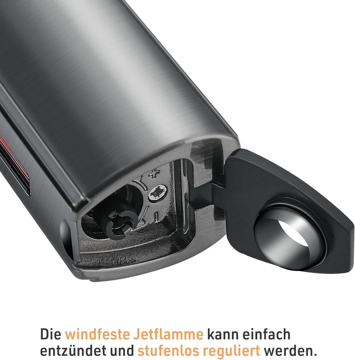 Unilite Feuerzeug Silbe/Antrazit   Jet 061 Sturmfeuerzeug