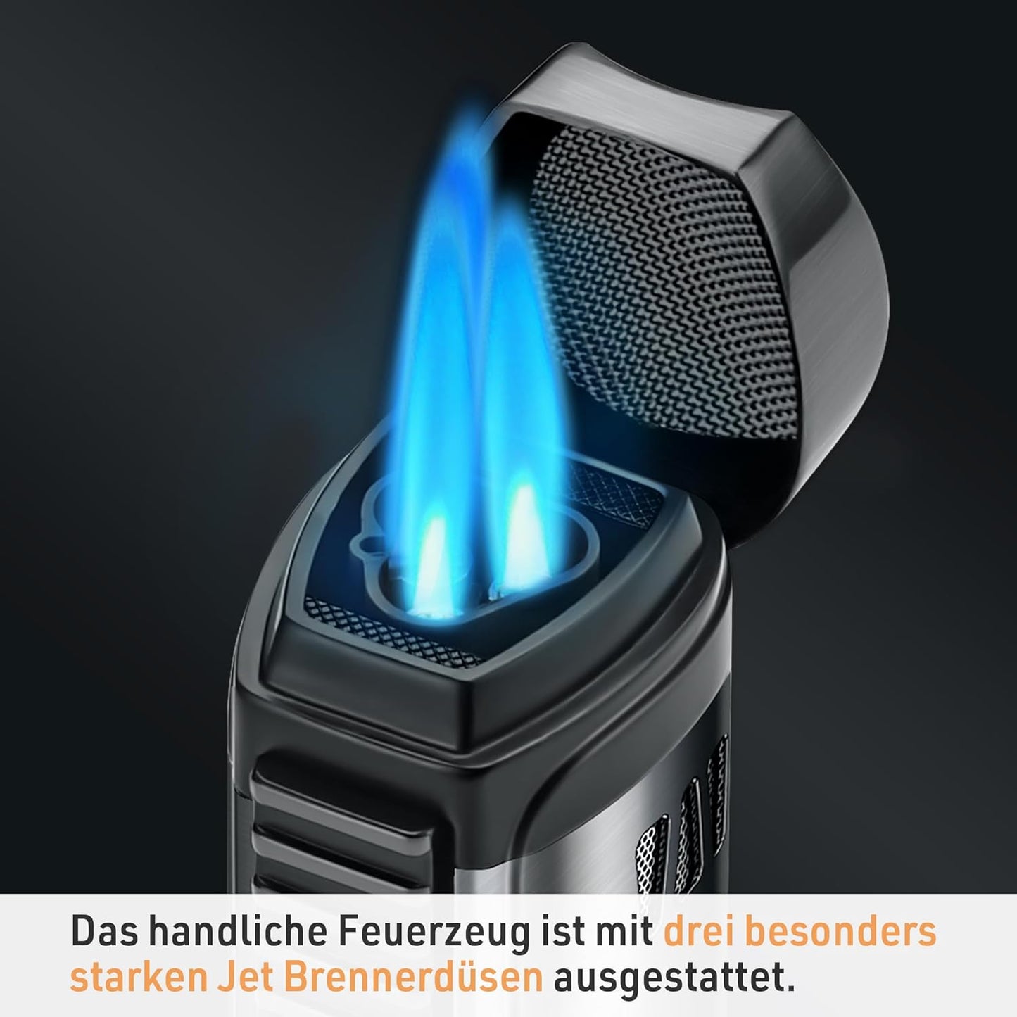 Unilite Feuerzeug Silbe/Antrazit   Jet 061 Sturmfeuerzeug