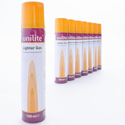 UNILITE  8 x Feuerzeuggas 100 ml Kartusche