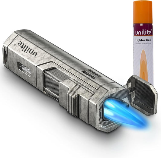 Unilite Feuerzeug Silber Jet 49 Sturmfeuerzeug