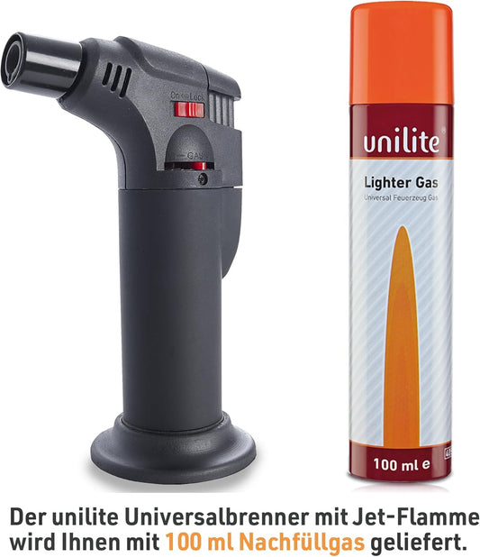 Sturmfeuerzeug Tokyo  Schwarz  + 100 ml Nachfüllgas