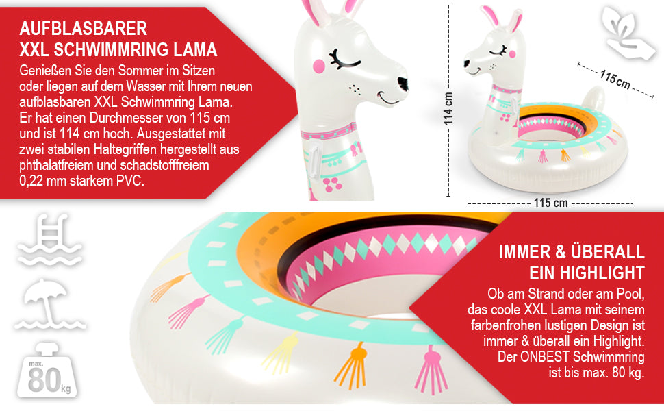 Lama Pool Spielzeug Schwimmtier Aufblasbar Badetier