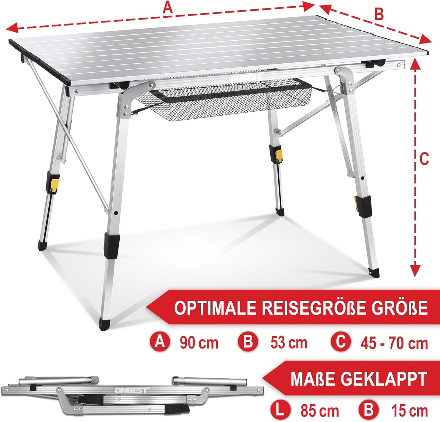 Camping Klapptisch Angeltisch Alugestell Gartentisch Silber