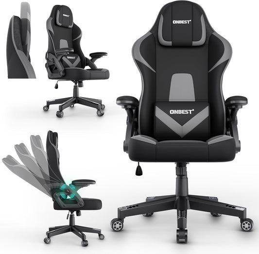 Bürostuhl Gaming Stuhl PC Stuhl Schreibtischstuhl Bürostuhl Schwarz Grau