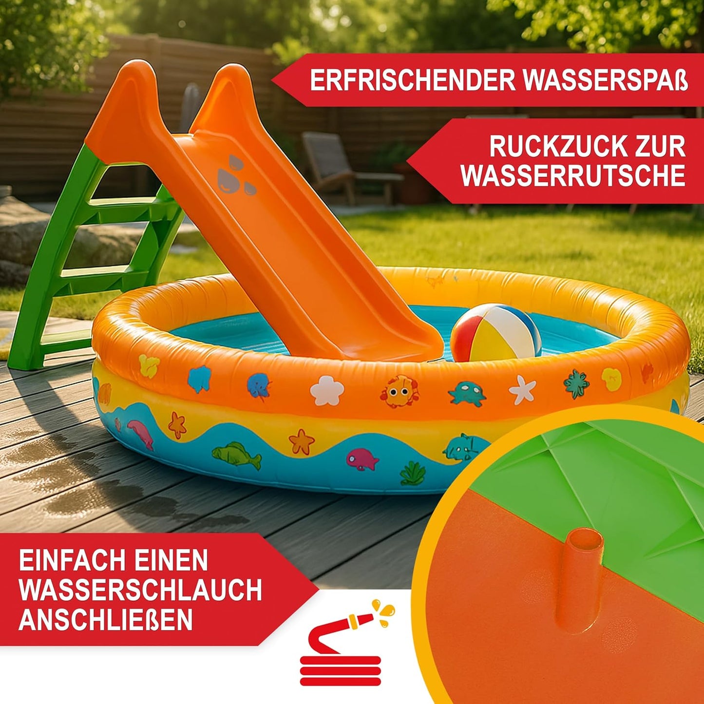 Kinderrutsche Rutsche mit Wasseranschluss