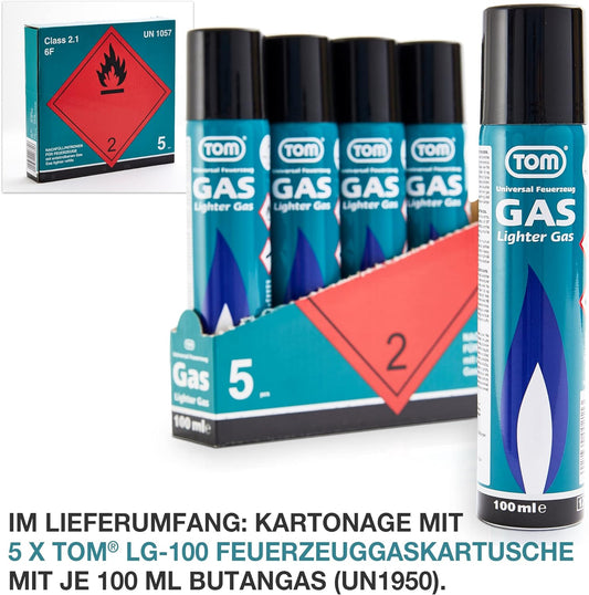 Feuerzeuggas 100ml  5er Set