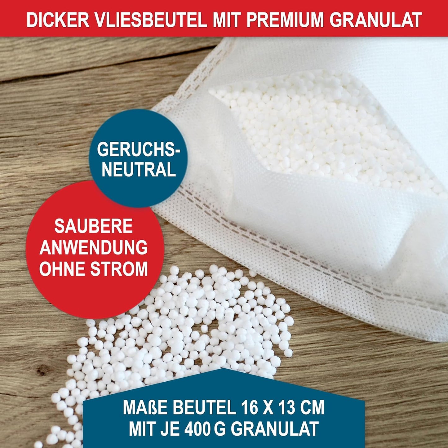 Luftentfeuchter Nachfüll Pack Granulat Beutel Raum Entfeuchter Trockner 14x 400g