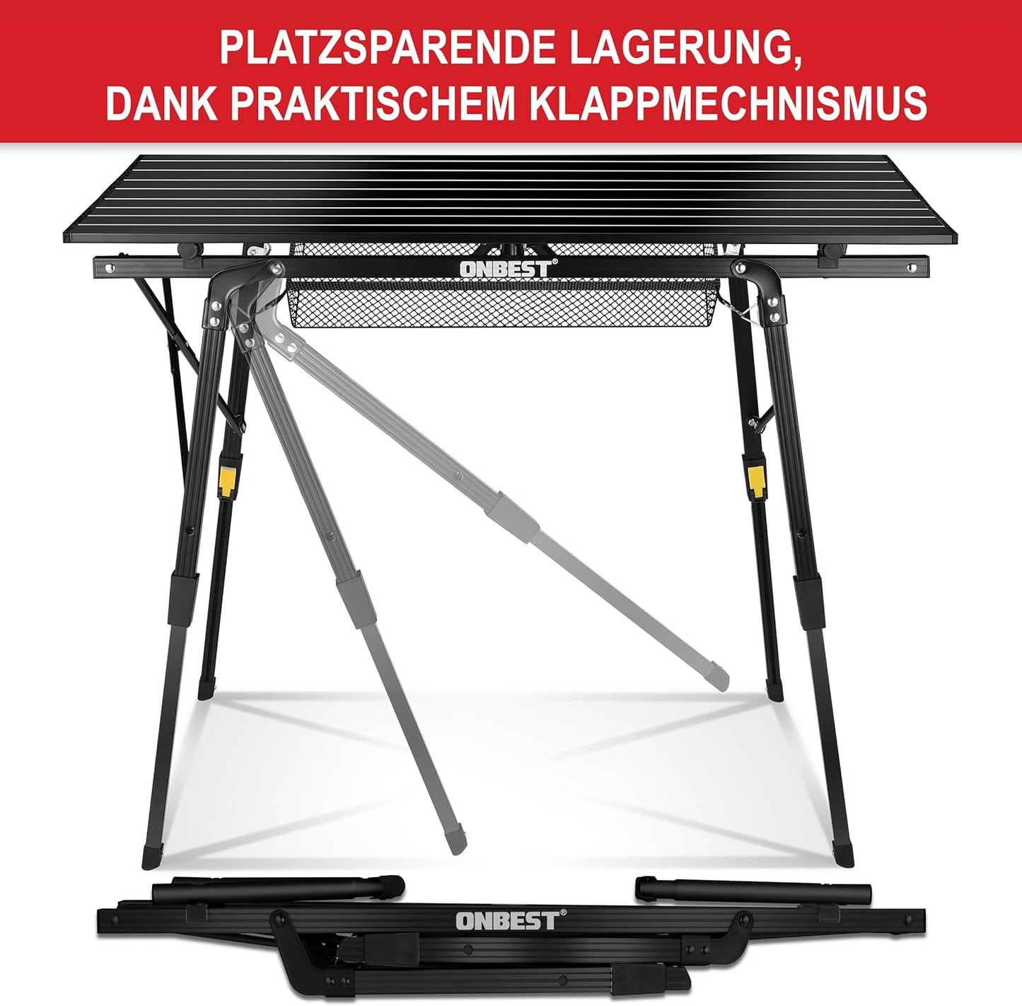 BITTE LESEN !!! Retourenware ! Camping Klapptisch Angeltisch Alugestell Gartentisch 2 Personen Schwarz