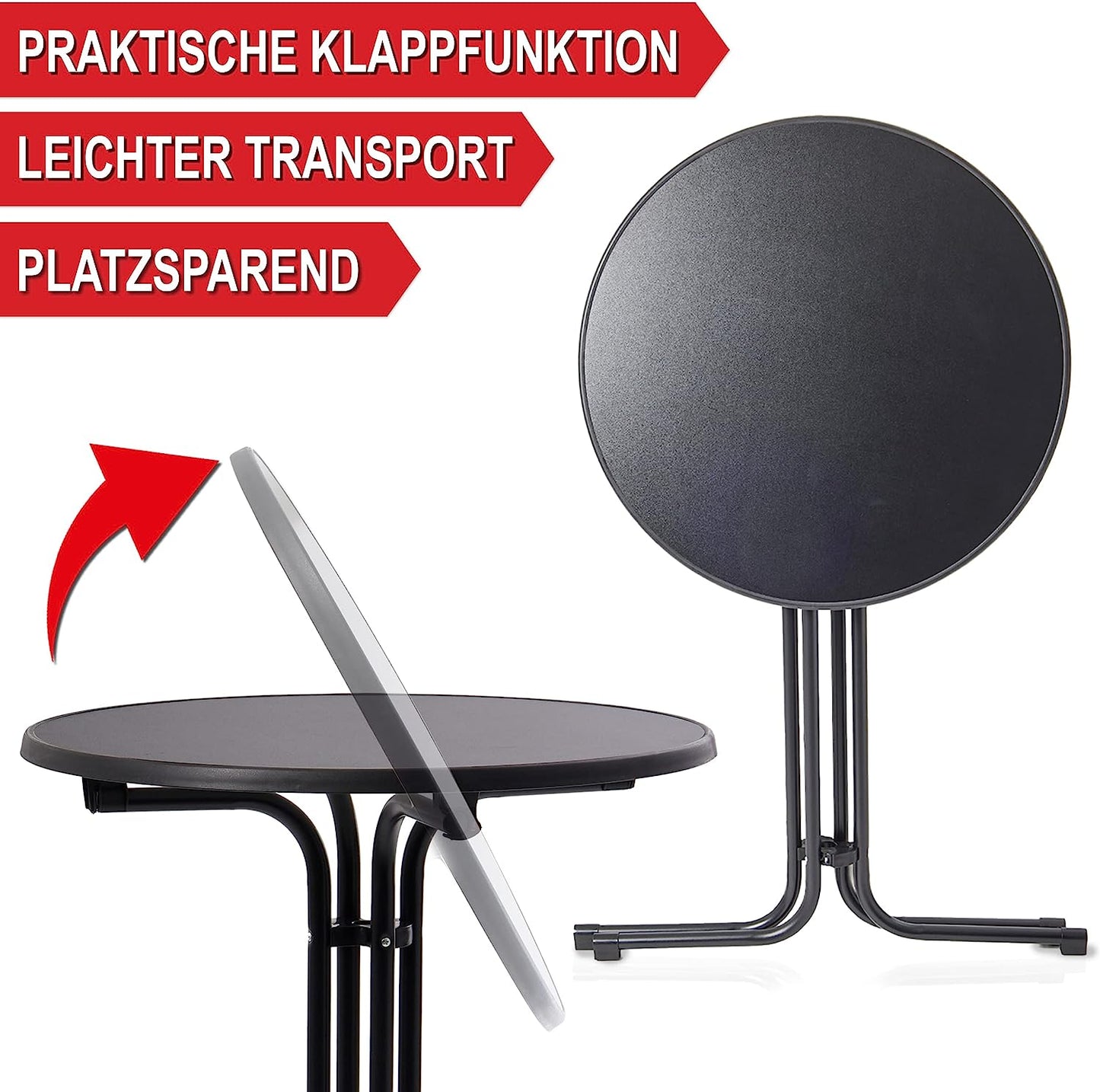 BITTE LESEN !!! Retourenware ! Stehtisch Gartentisch Klapptisch Bistrotisch Biertisch Kunsstoff Schwarz