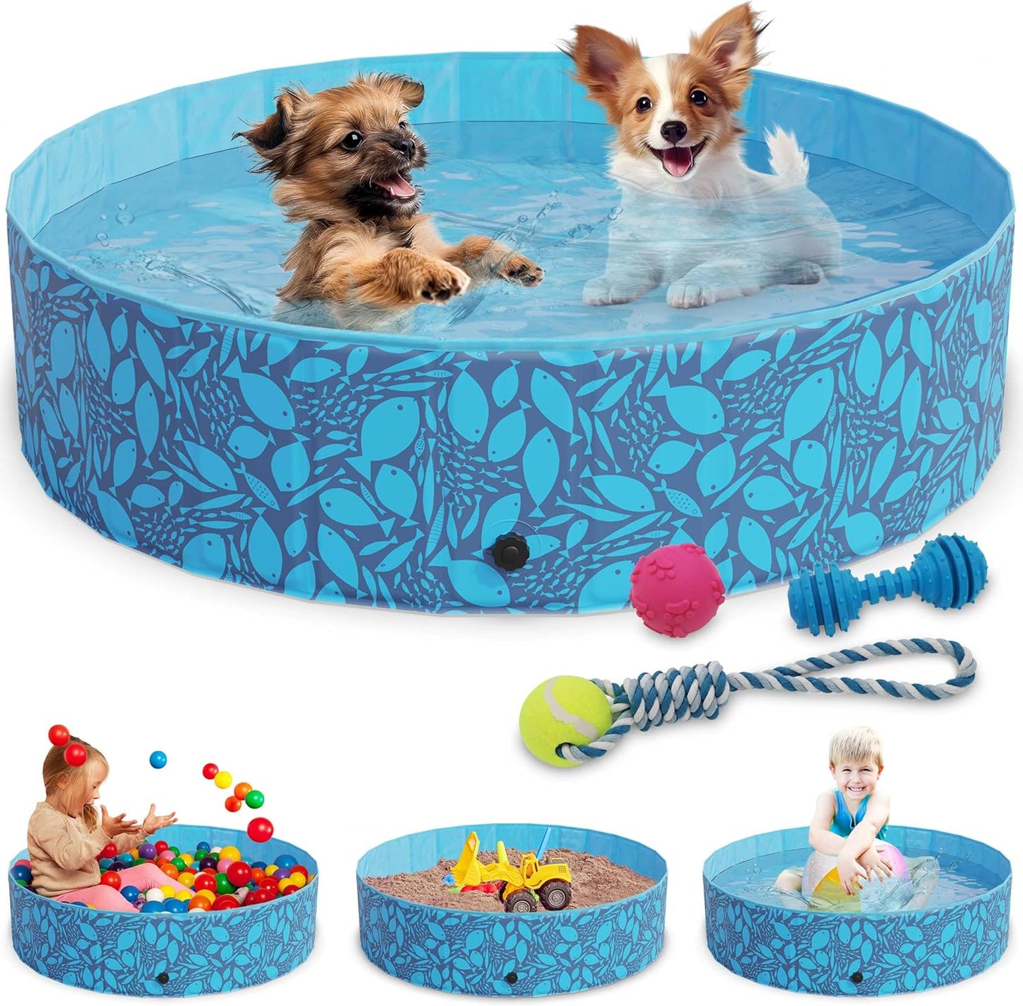 Hundepool Faltbarer Pool Planschbecken Hund Schwimmbad 160x30 cm