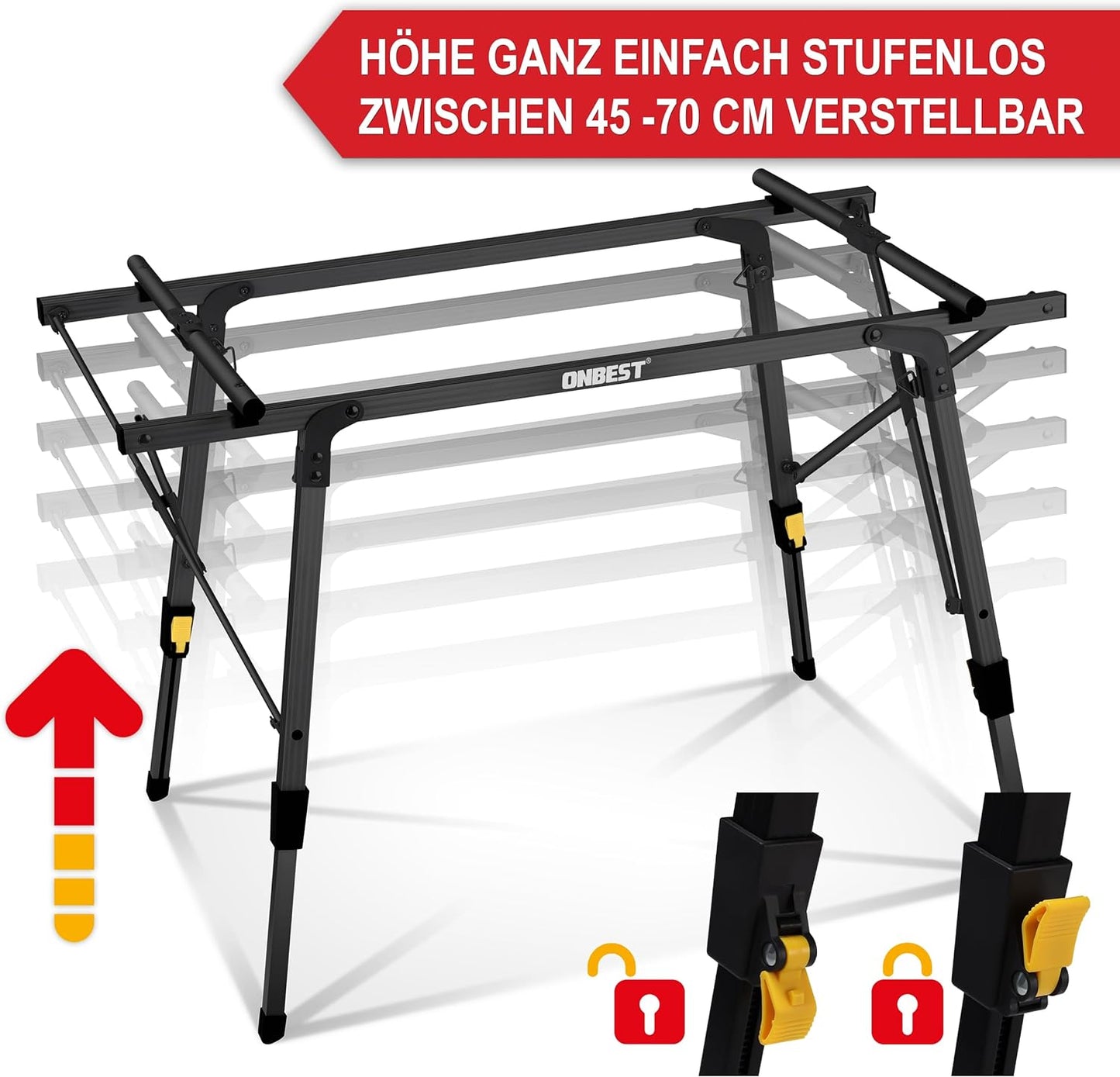 BITTE LESEN !!! Retourenware ! Camping Klapptisch Angeltisch Alugestell Gartentisch 2 Personen Schwarz