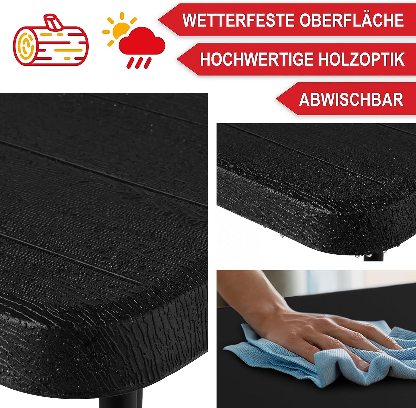 BITTE LESEN !!!Retourenware ! Klapptisch Gartentisch Buffettisch Campingtisch in Holz Optik aus robustem Kunststoff