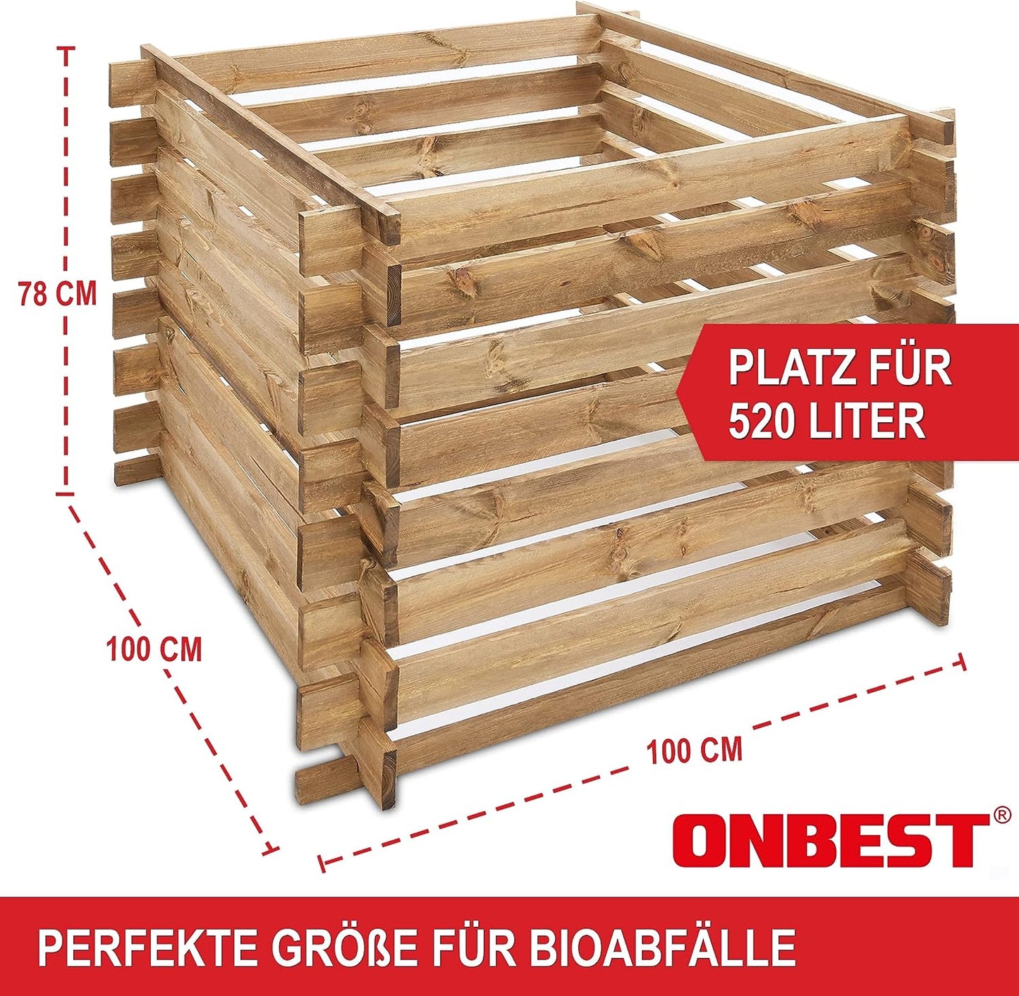 Komposter aus lasiertem Holz - Holzkomposter mit Stecksystem