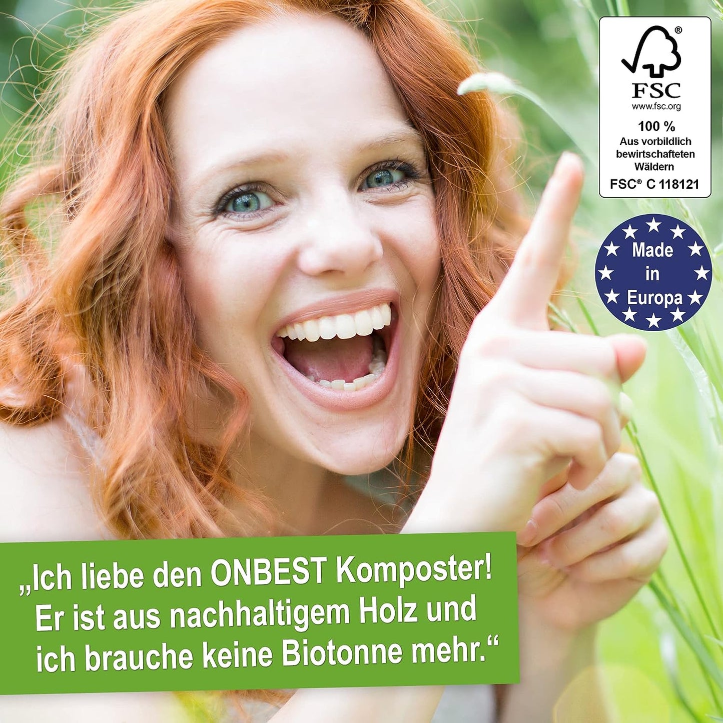 Komposter aus lasiertem Holz - Holzkomposter mit Stecksystem