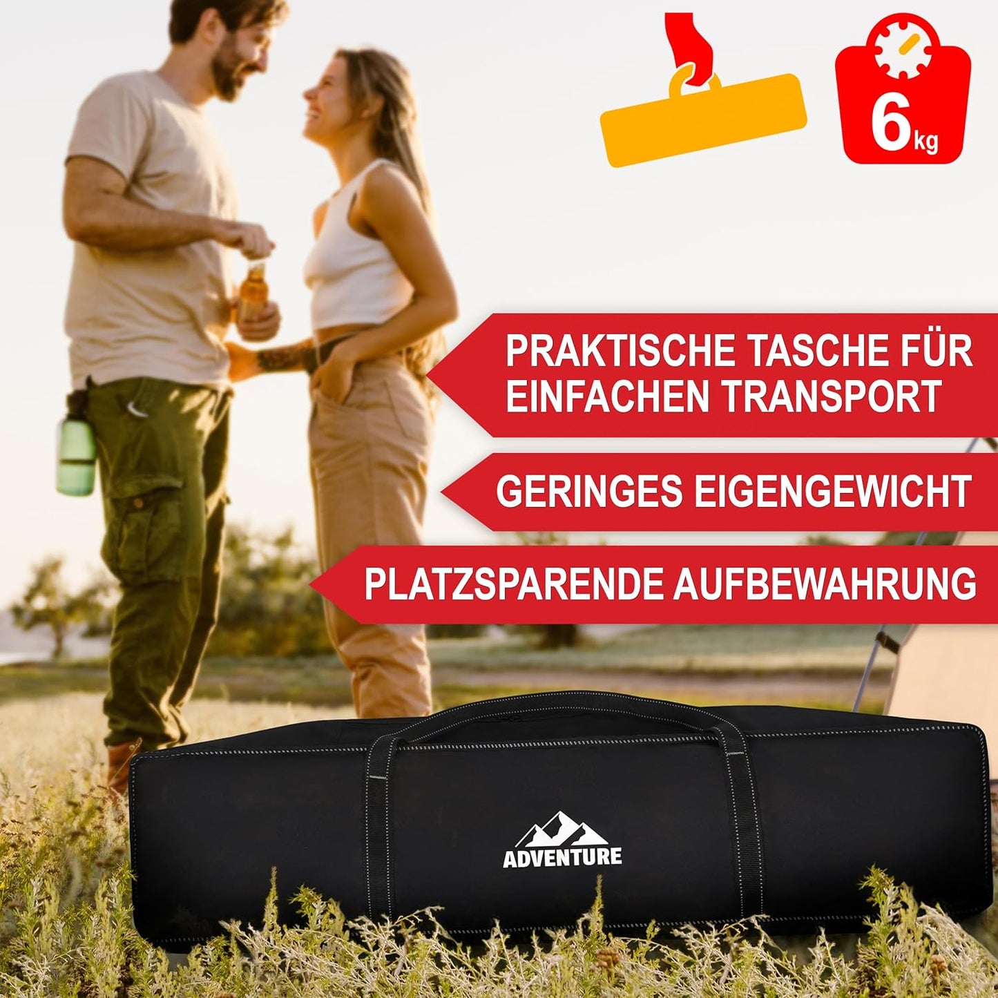 Klappstuhl Campingstuhl faltbar Camping Stuhl Hochlehner gepolstert Grau Schwarz