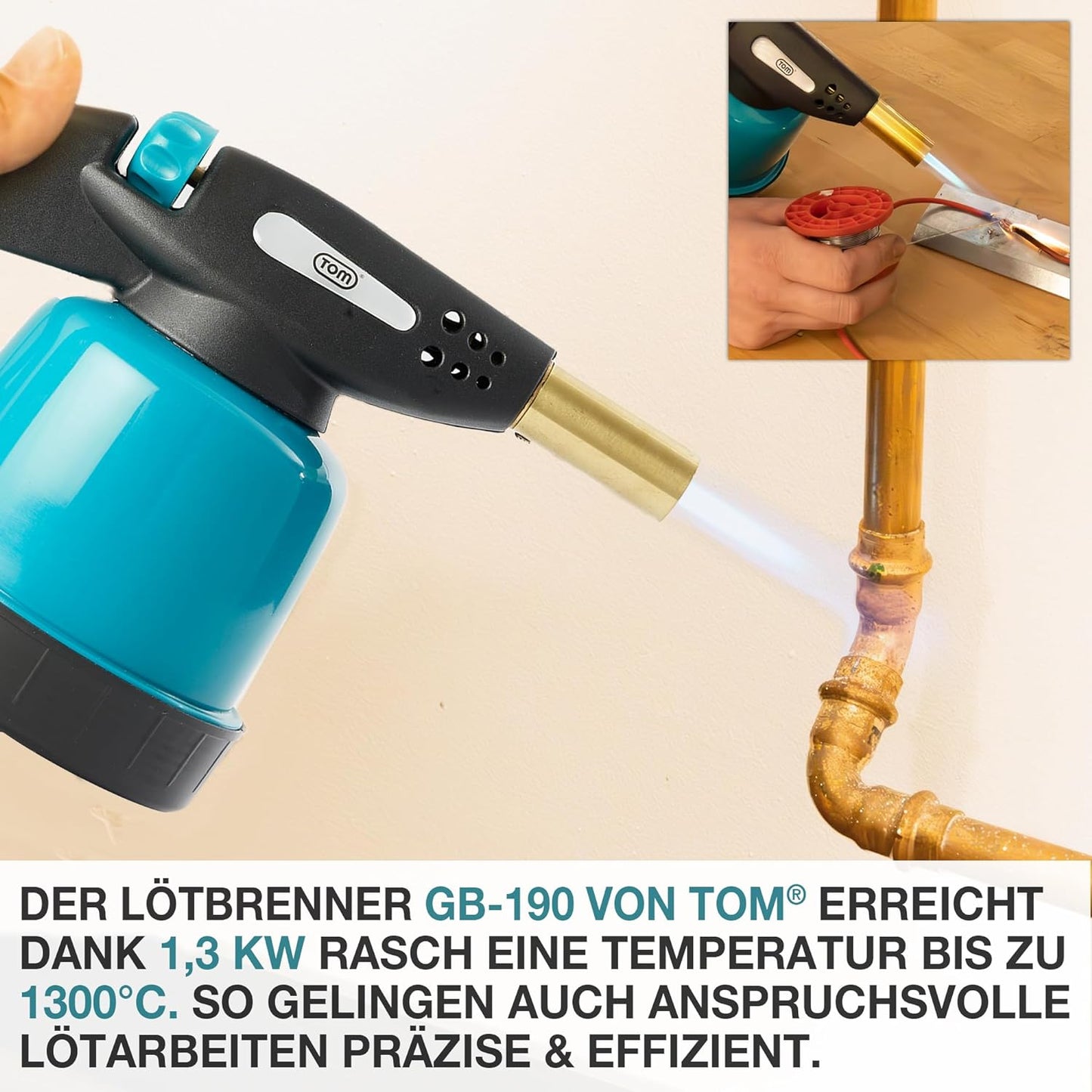 Lötbrenner Bunsenbrenner Gasbrenner mit 4 Gaskartuschen 190 g Universal Gaskartuschen