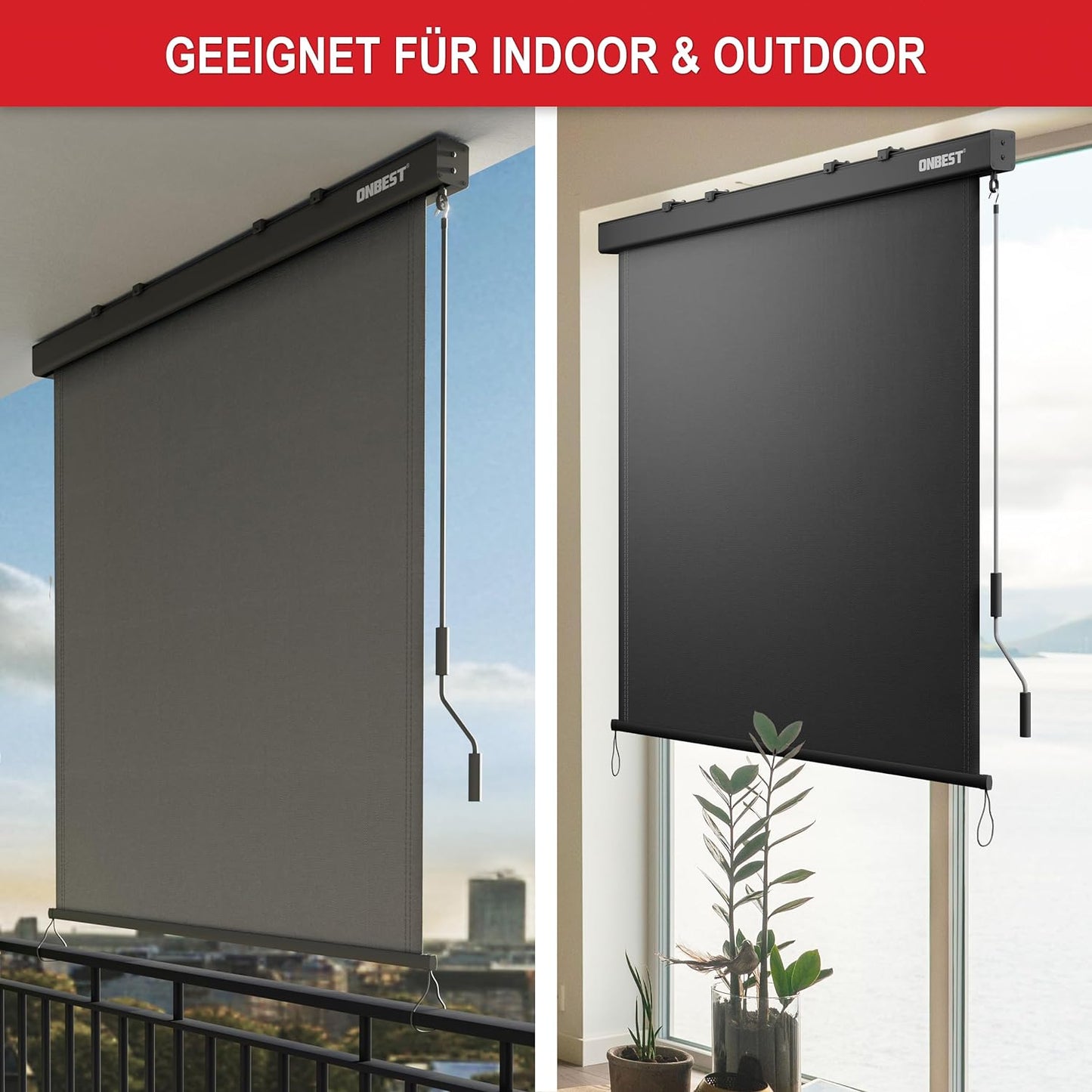 Vertikalmarkise ausziehbar Anthrazit Sichtschutz Sonnenschutz 250 x 160 cm (44475)