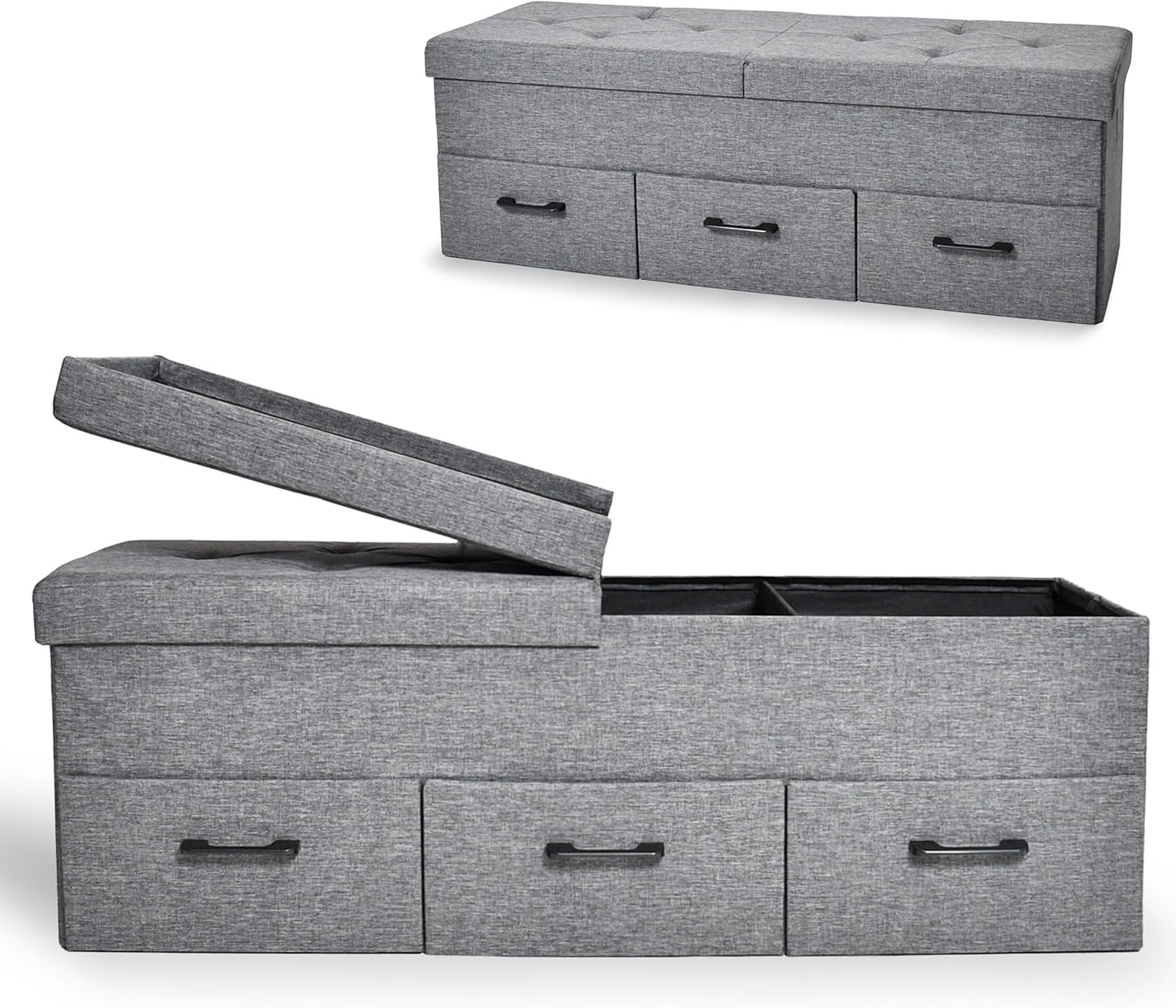 Sitzbank mit Stauraum » 3 Schubladen« Sitztruhe  36 cm Tiefe x 110 cm Breite x 40 cm Höhe