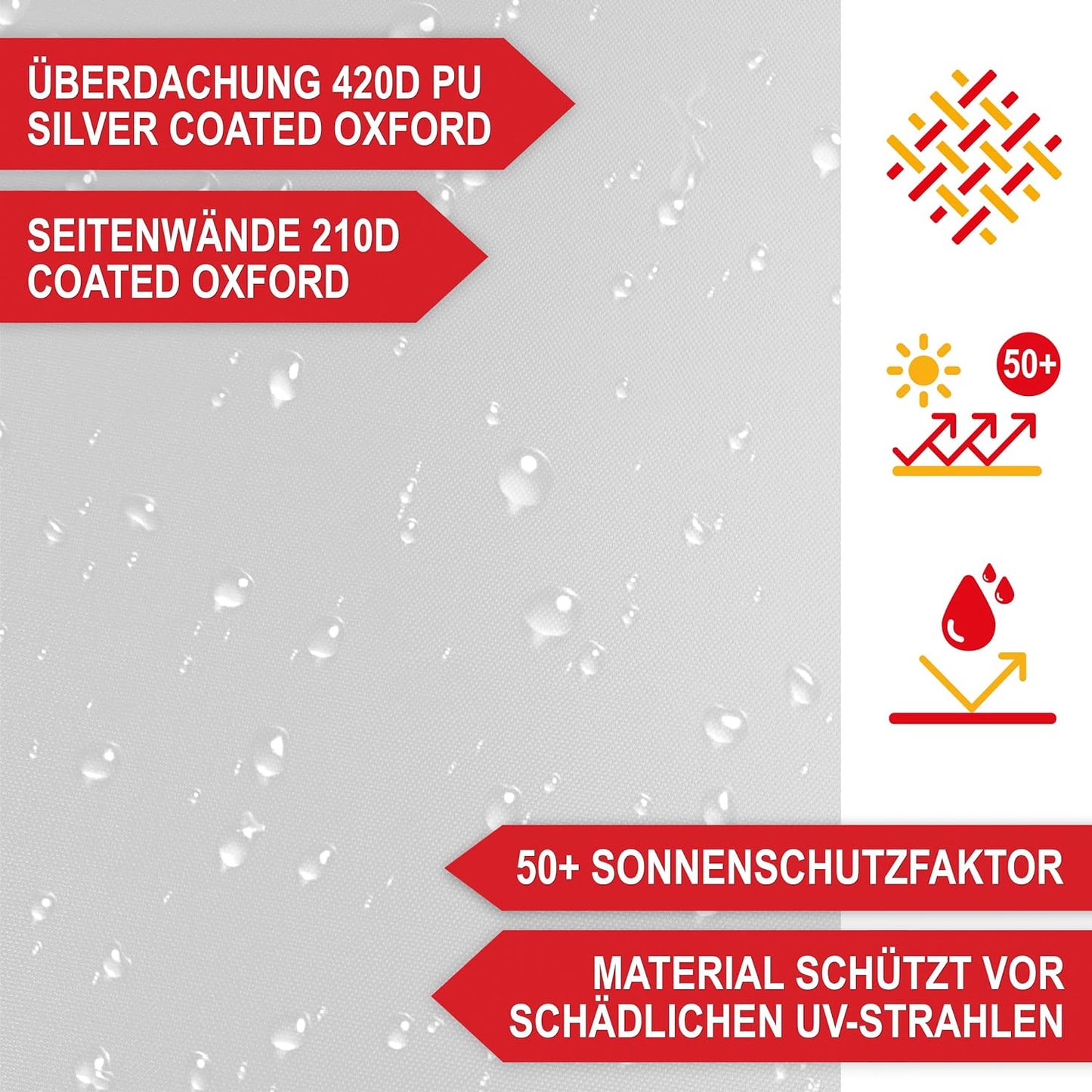 Pavillon Partyzelt Weiss Garten 3 x 3 Meter
