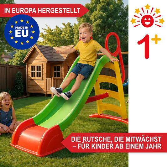 Kinderrutsche 180 cm Rutschbahn Babyrutsche ab 1 Jahr Kleinkind Outdoor Indoor