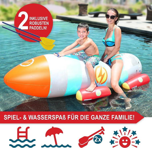 Badetier Rakete Pool Spielzeug Schwimmtier Aufblasbar Badetier