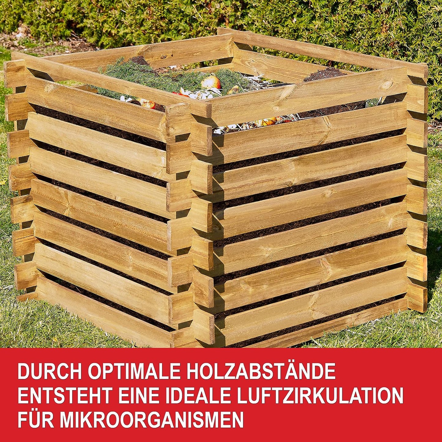 Komposter aus lasiertem Holz - Holzkomposter mit Stecksystem