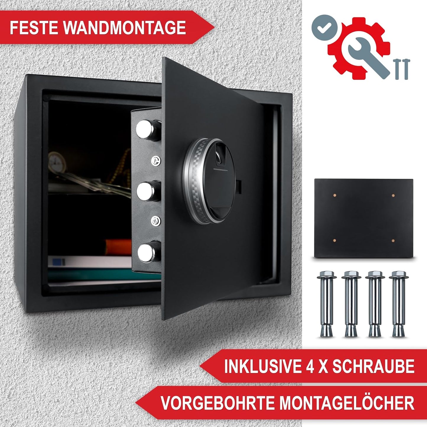 BITTE LESEN !!!Retourenware ! Möbeltresor Tresor Geldschrank L - 38 x 30 x 30 cm (B x H x T)