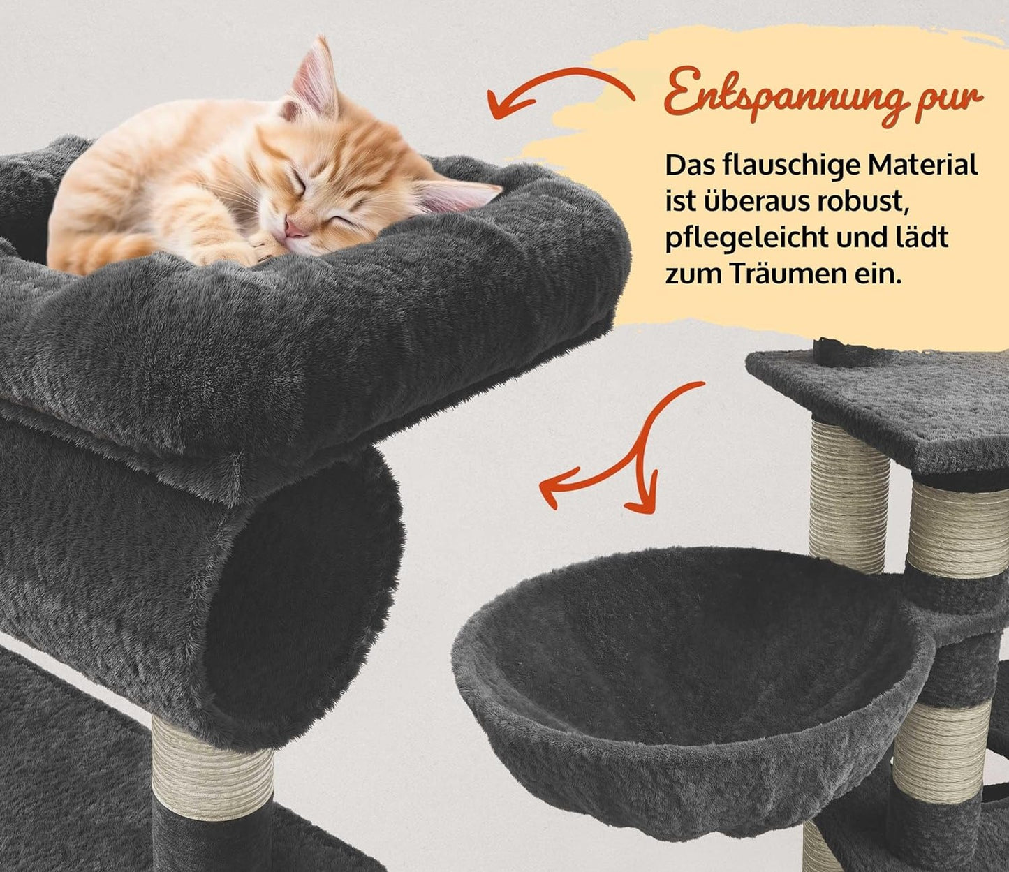 Katzenbaum Kletterbaum Katzenkratzbaum Katzen Emma Dunkel Grau