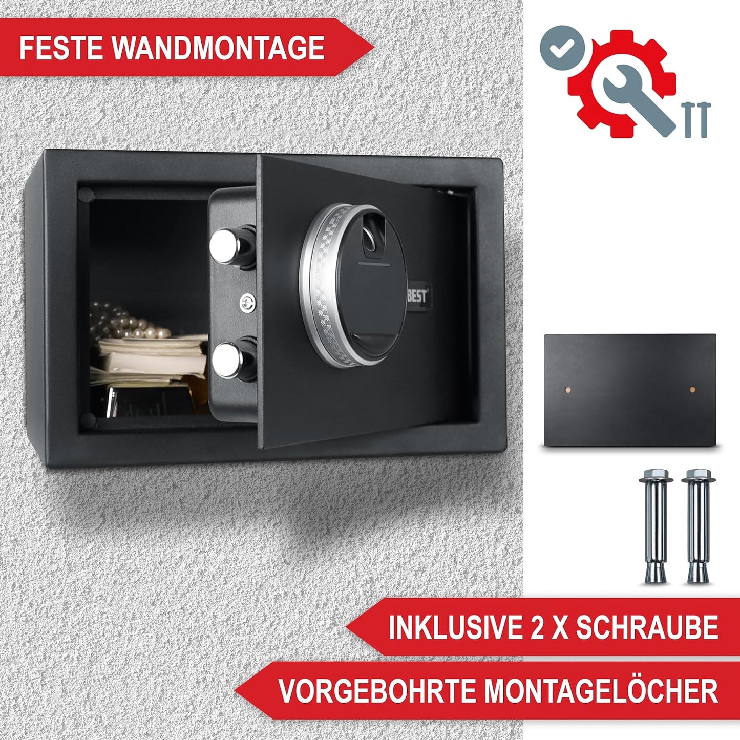 BITTE LESEN !!!Retourenware! Tresor Geldschrank Möbeltresor M - 31 x 20 x 20 cm (B x H x T)