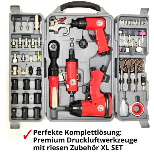 Druckluftwerkzeug und Zubehör Set XL im Koffer