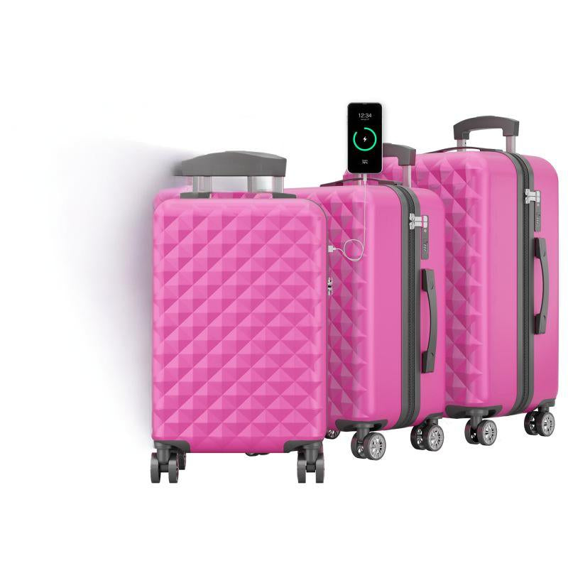 3 teiliges Kofferset Pink   S-M-L