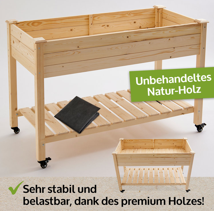 Hochbeet Holz mit Rollen (510)