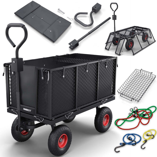 !! Bitte Lesen !!! Gartenwagen Bollerwagen Gitter 550kg Transport Geräte Plattform Hand Wagen Karre
