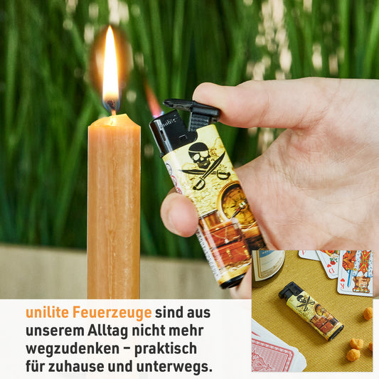 Elektro Feuerzeuge 50 Stück im Set Gasfeuerzeug Piraten Nachfüllbar
