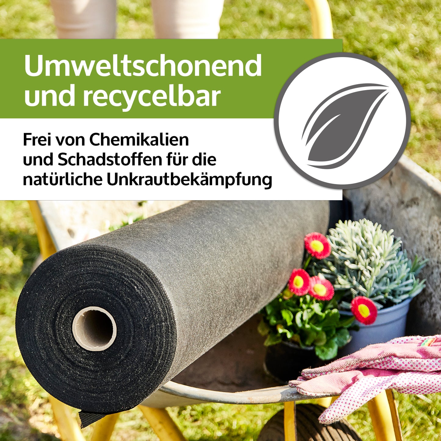 Unkrautvlies Gartenvlies Mulchvlies 50g/ m² 50 m Länge x 1 m Breite (551)