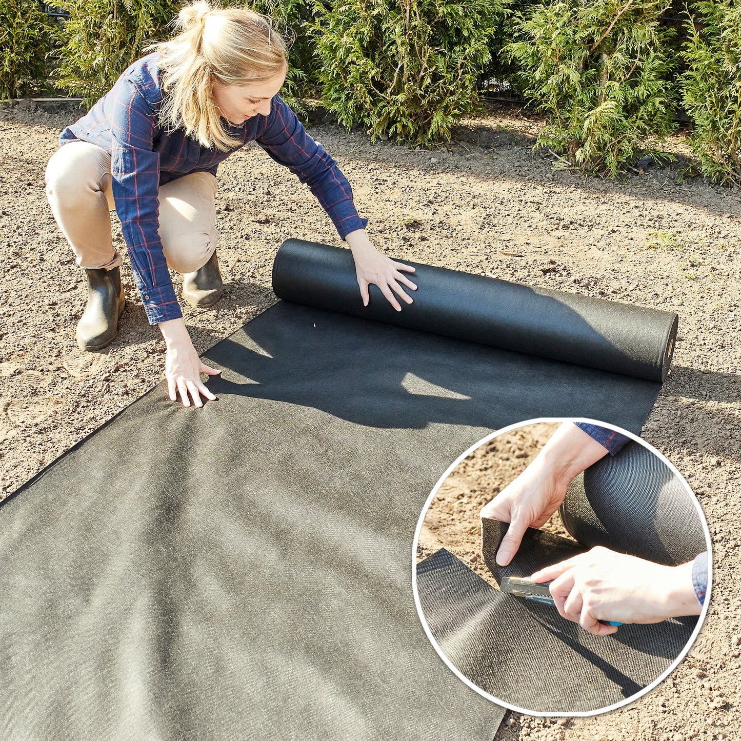 Unkrautvlies Gartenvlies Mulchvlies 50g/ m² 50 m Länge x 1 m Breite (551)