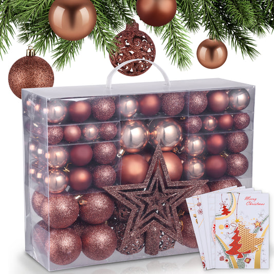 Weihnachtskugeln aus Kunststoff Christbaumschmuck  Braun