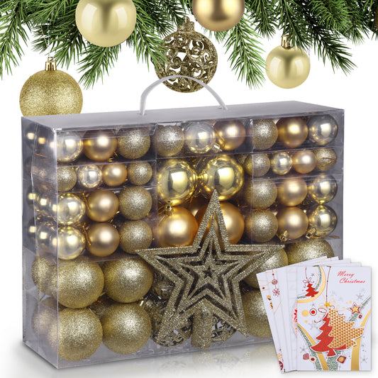Weihnachtskugeln aus Kunststoff Christbaumschmuck  Gold