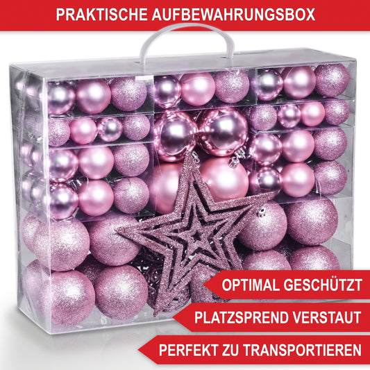 Weihnachtskugeln aus Kunststoff Christbaumschmuck Pink