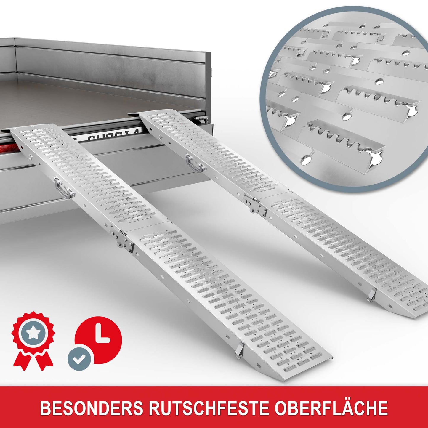 Klappmechanismus Auffahrrampe 400kg Pkw Stahl Lade Verlade Auto Auffahr Rampe