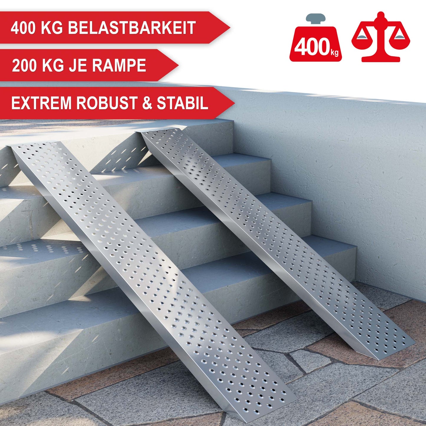BITTE LESEN !!! Retourenware ! Auffahrrampe im 2er Set Stahl Tragkraft von 400 kg
